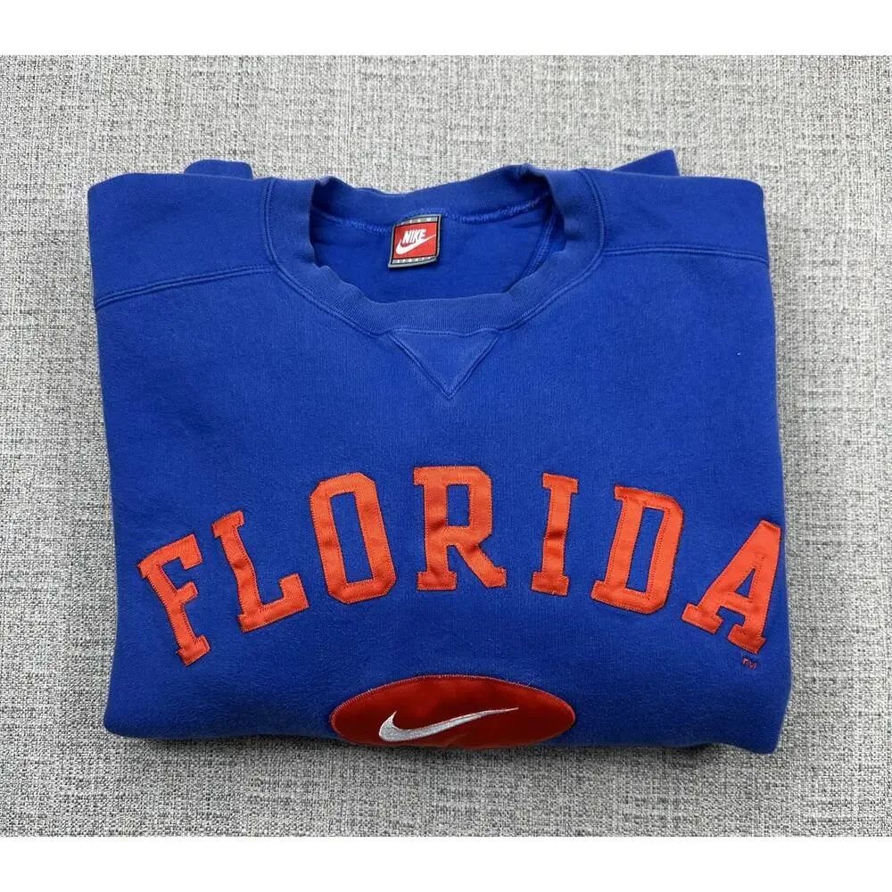Vintage Florida Gators Sweatshirt Mens 2XL Blue NCAA Football Nike 90s UF Heavy